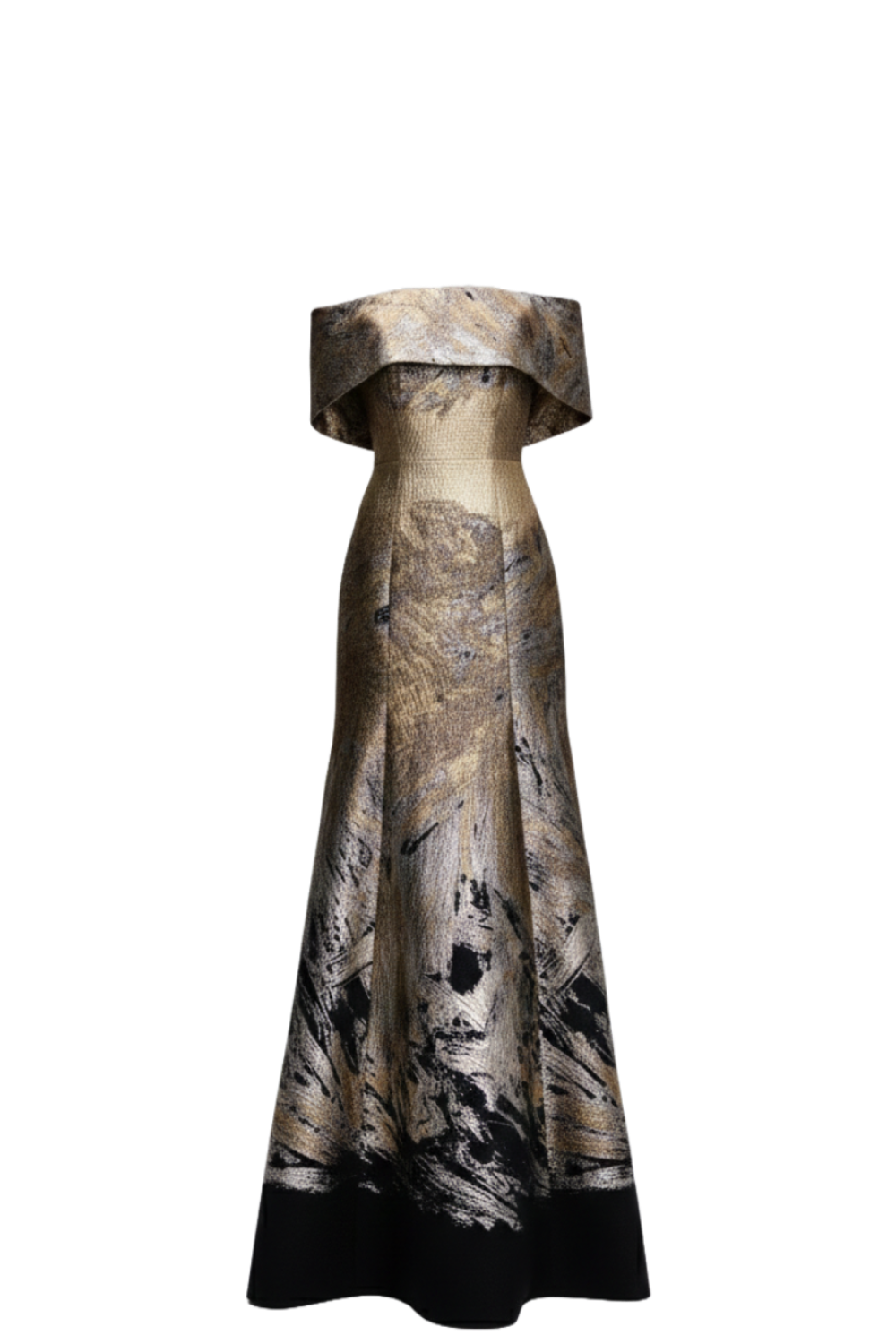 FIT AND FLARE FOLD OVER GOWN