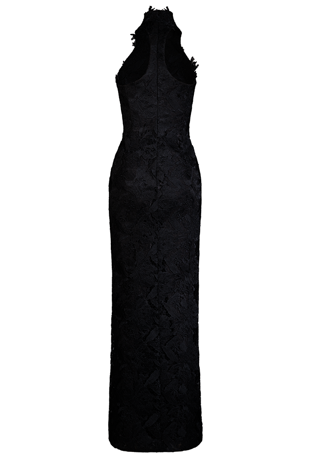 HALTER NECK LACE DRESS
