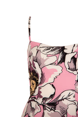 PINK FLORAL LIGHT SCOOP DRESS