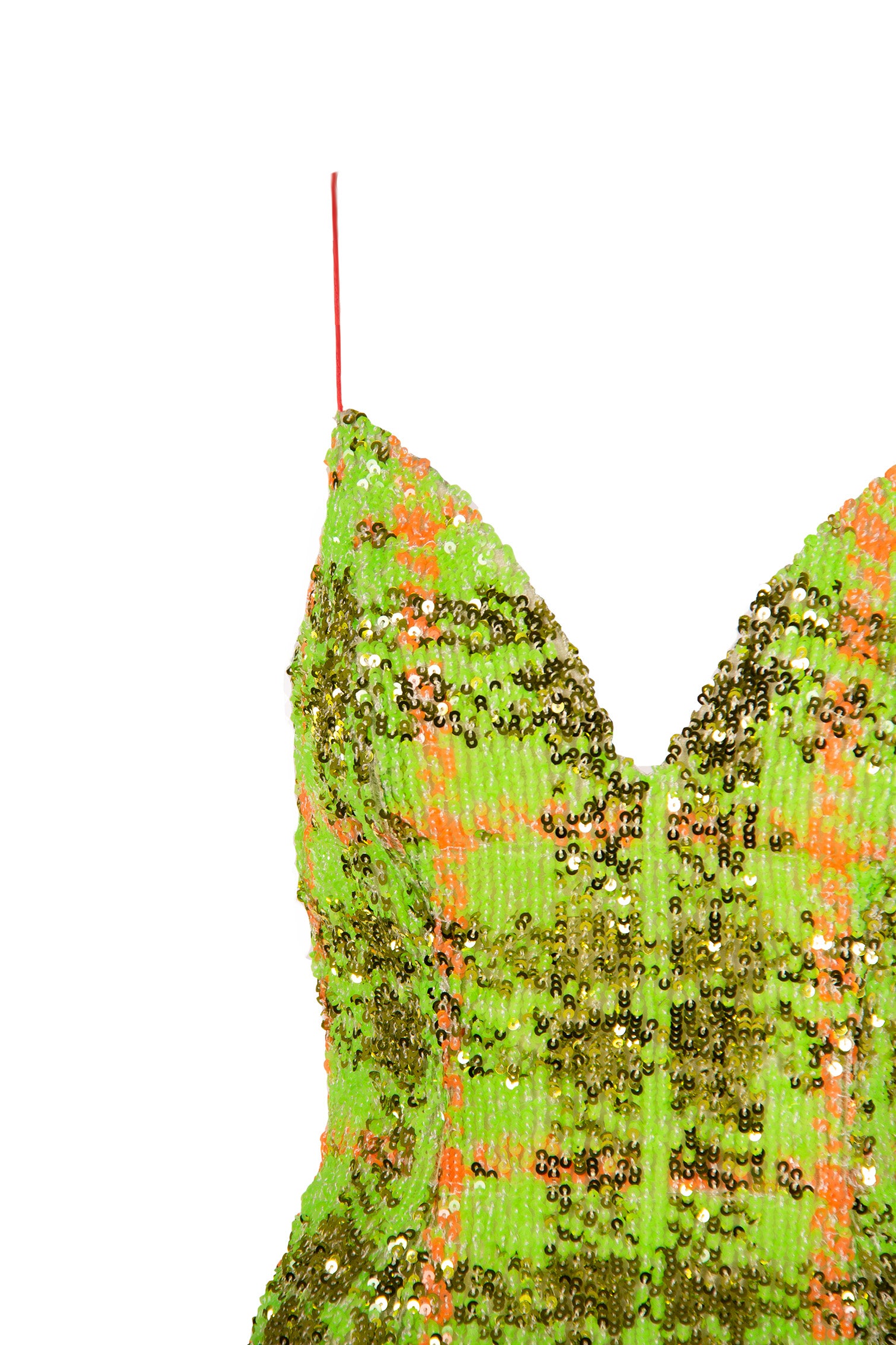 NEON SEQUIN SPAGHETTI STRAP DRESS
