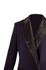 CREPE CRYSTAL LAPEL TUXEDO JACKET