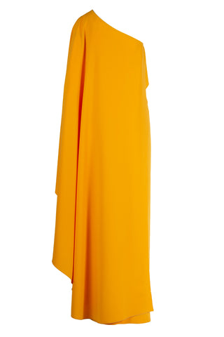 ONE SHOULDER GOWN WITH DETACHABLE CAPE