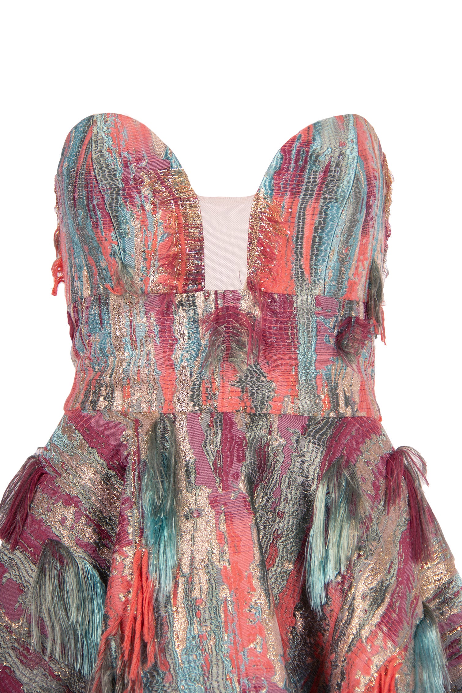 STRAPLESS TASSEL DRESS