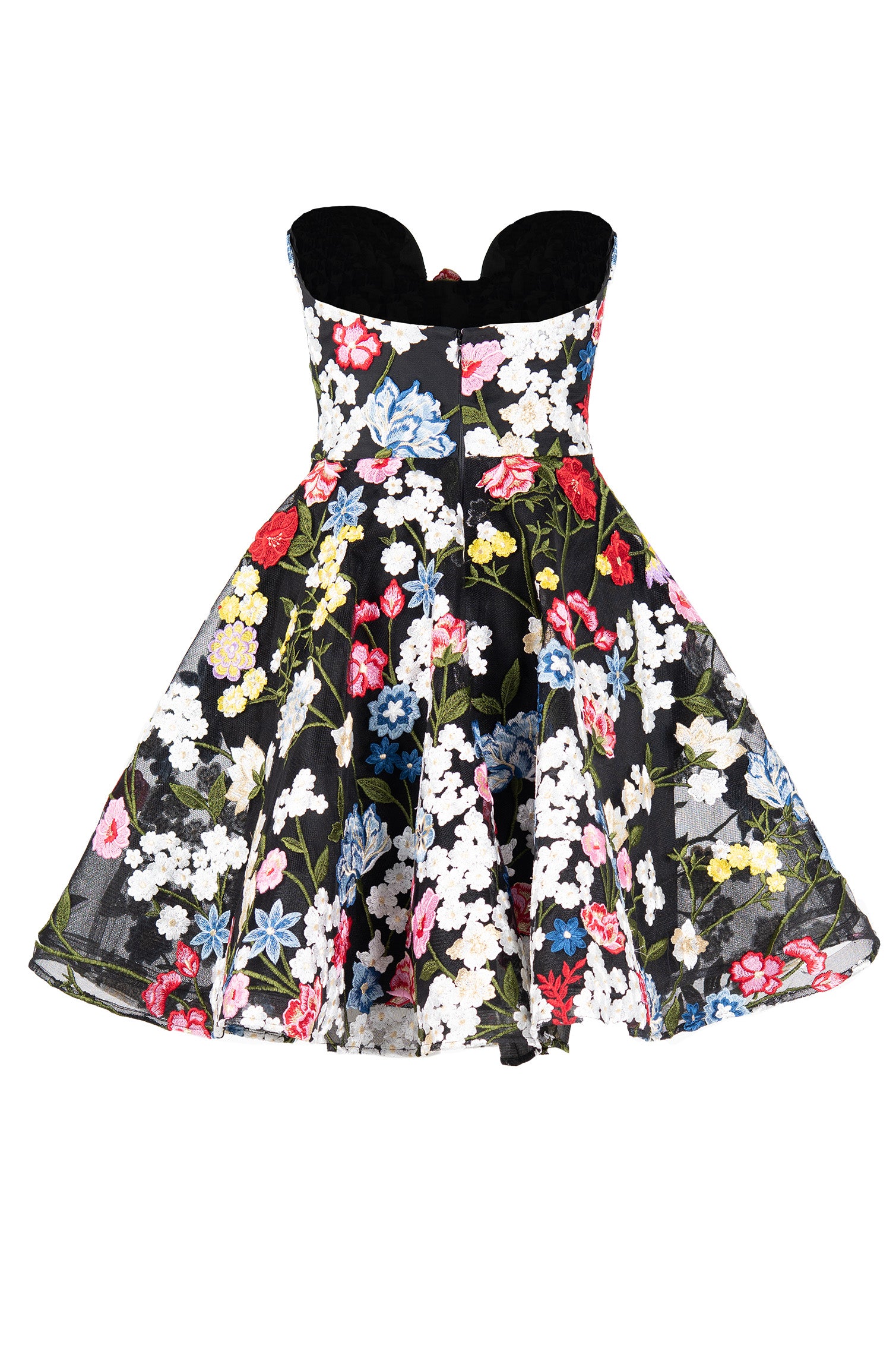 FIT AND FLARE EMBROIDERED AUDREY WITH CRYSTAL CONTRAST