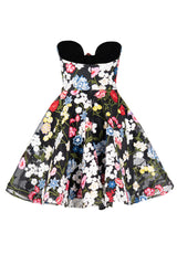 FIT AND FLARE EMBROIDERED AUDREY WITH CRYSTAL CONTRAST