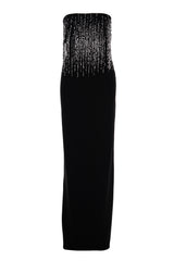 BEADED TASSEL FOLDOVER GOWN