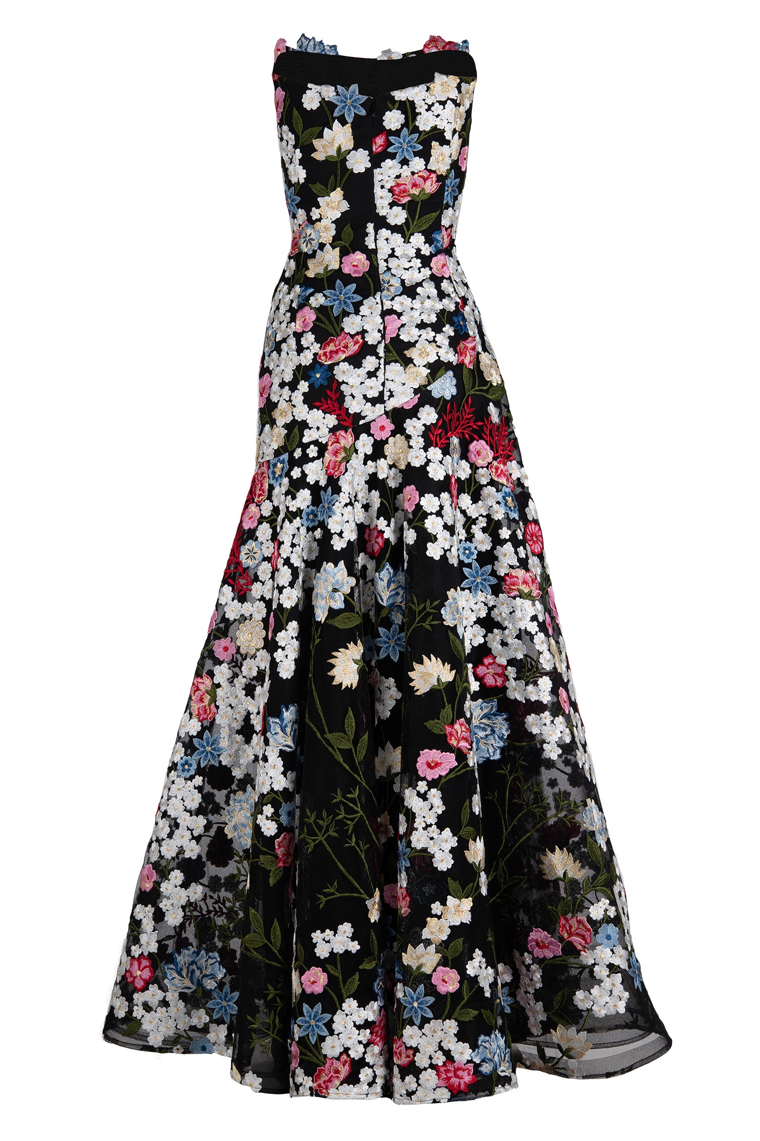 HIGH STRAPLESS EMBROIDERED GOWN