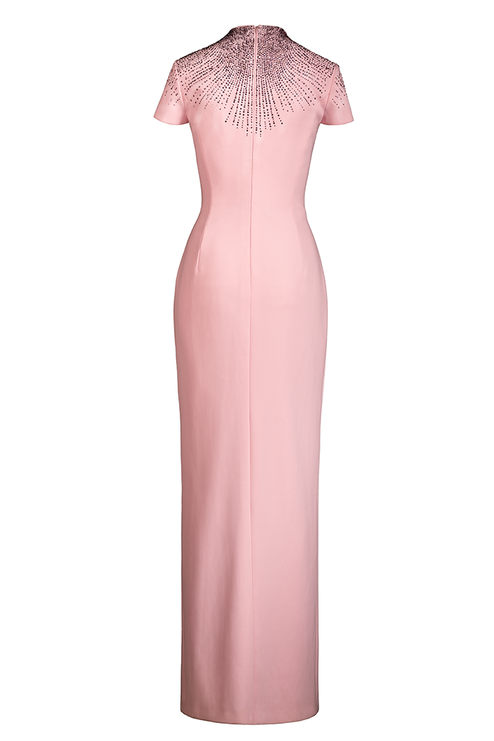 PLUNGING V-NECK WITH CRYSTAL APPLIQUE