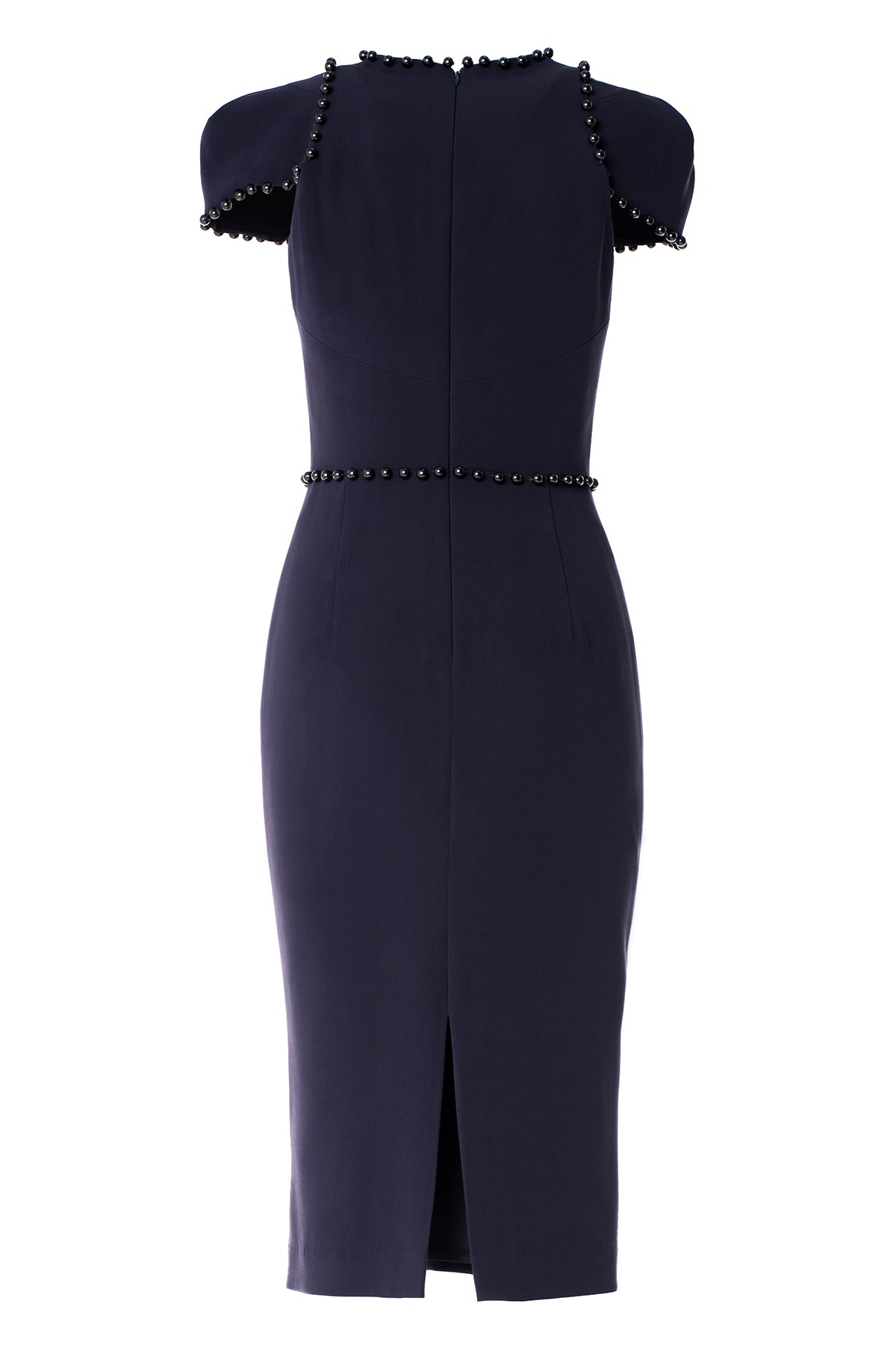 PEARL EMBELLISHED DRESS WITH LACE CUT