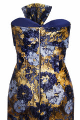FLORAL GOLD BROCADE BOW DRESS