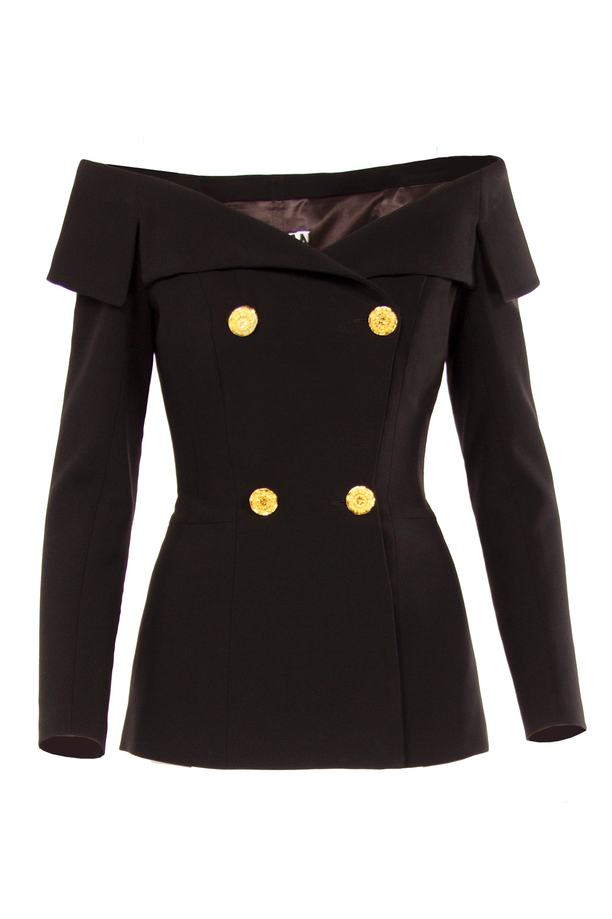 OFFSHOULDER CREPE JACKET