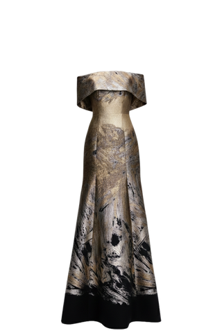 FIT AND FLARE FOLD OVER GOWN