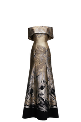 FIT AND FLARE FOLD OVER GOWN