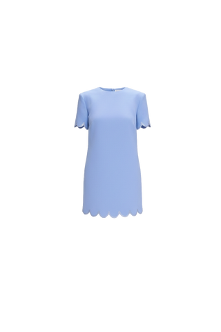 MINI RHINESTONE SCALLOPED EDGE DRESS