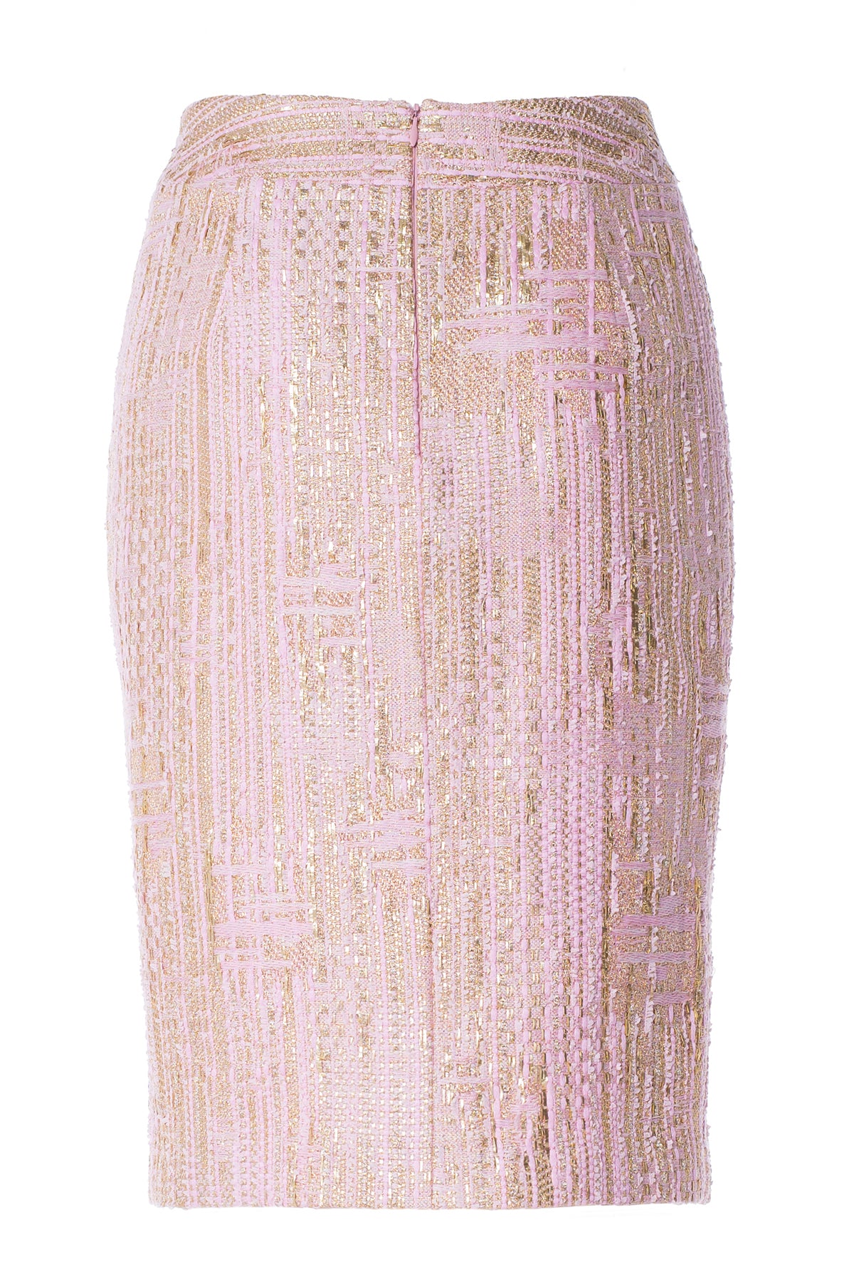 PINK AND GOLD TWEED SKIRT